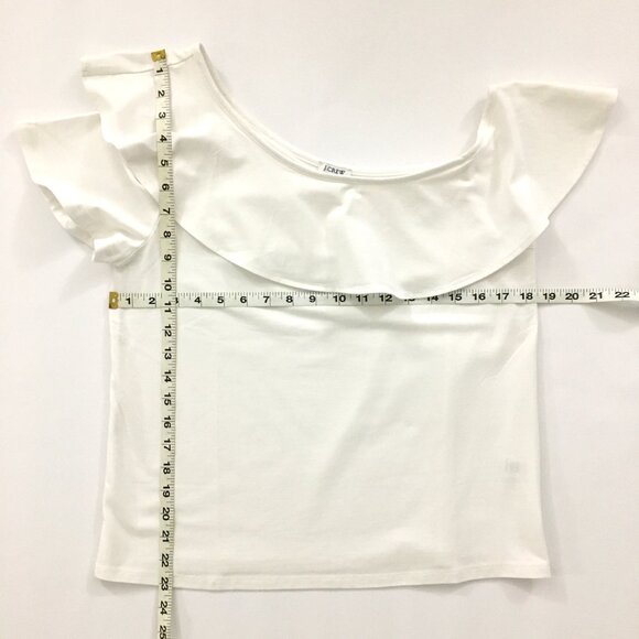 NEW! J. Crew One -Sleeve Off-The-Shoulder Ruffle Top - M - Picture 4 of 5